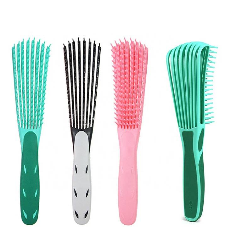 Hot Sale Plastic Hair Brush Comb Scalp Massage Comb Tangle Wet & Dry Curly Hair Anti-static Ribs Comb